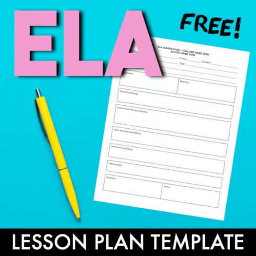 Free ELA Lesson Plan Template β English Language Arts Editable Lesson Plan