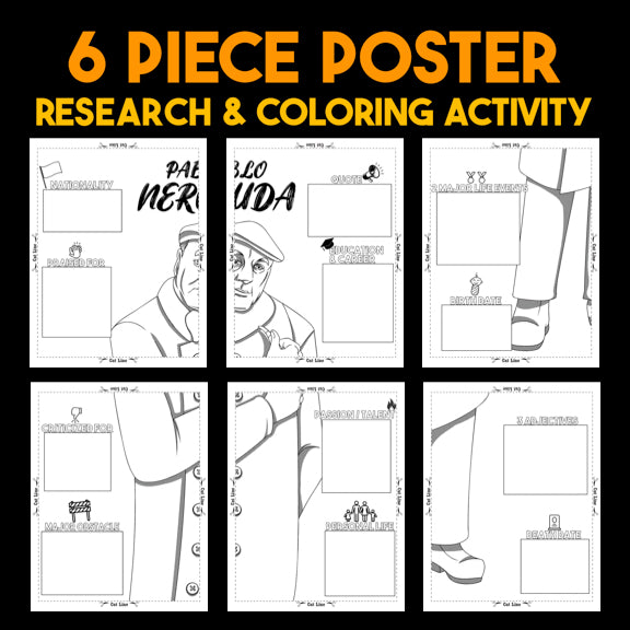 Pablo Neruda Author Study — Literary Legends Collaborative Poster