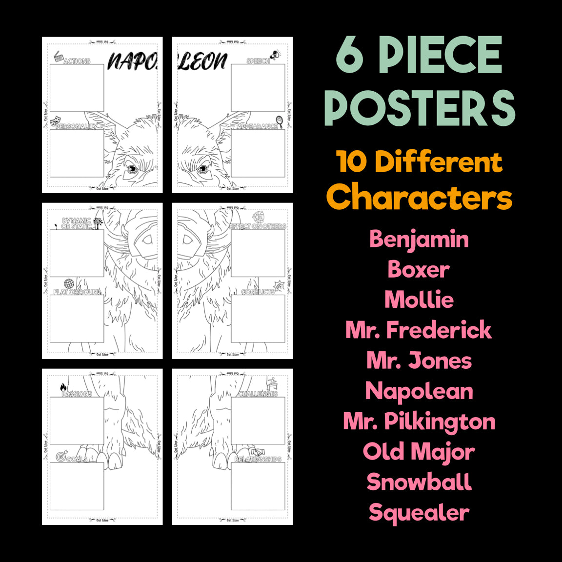 Animal Farm Character Analysis Posters — Character Collabs