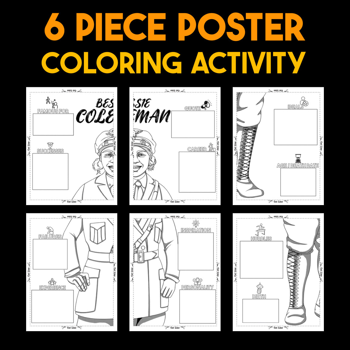 Bessie Coleman — Powerful People Collaborative Poster Activity