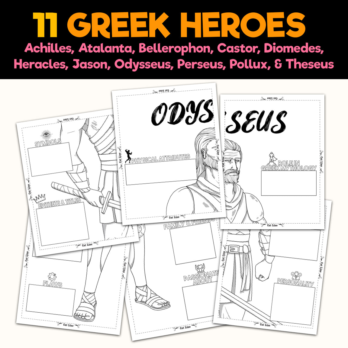 Greek Mythology Collaborative Posters | 11 Greek Heroes