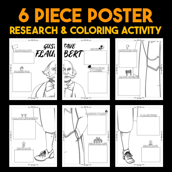 Gustave Flaubert Author Study — Literary Legends Collaborative Poster