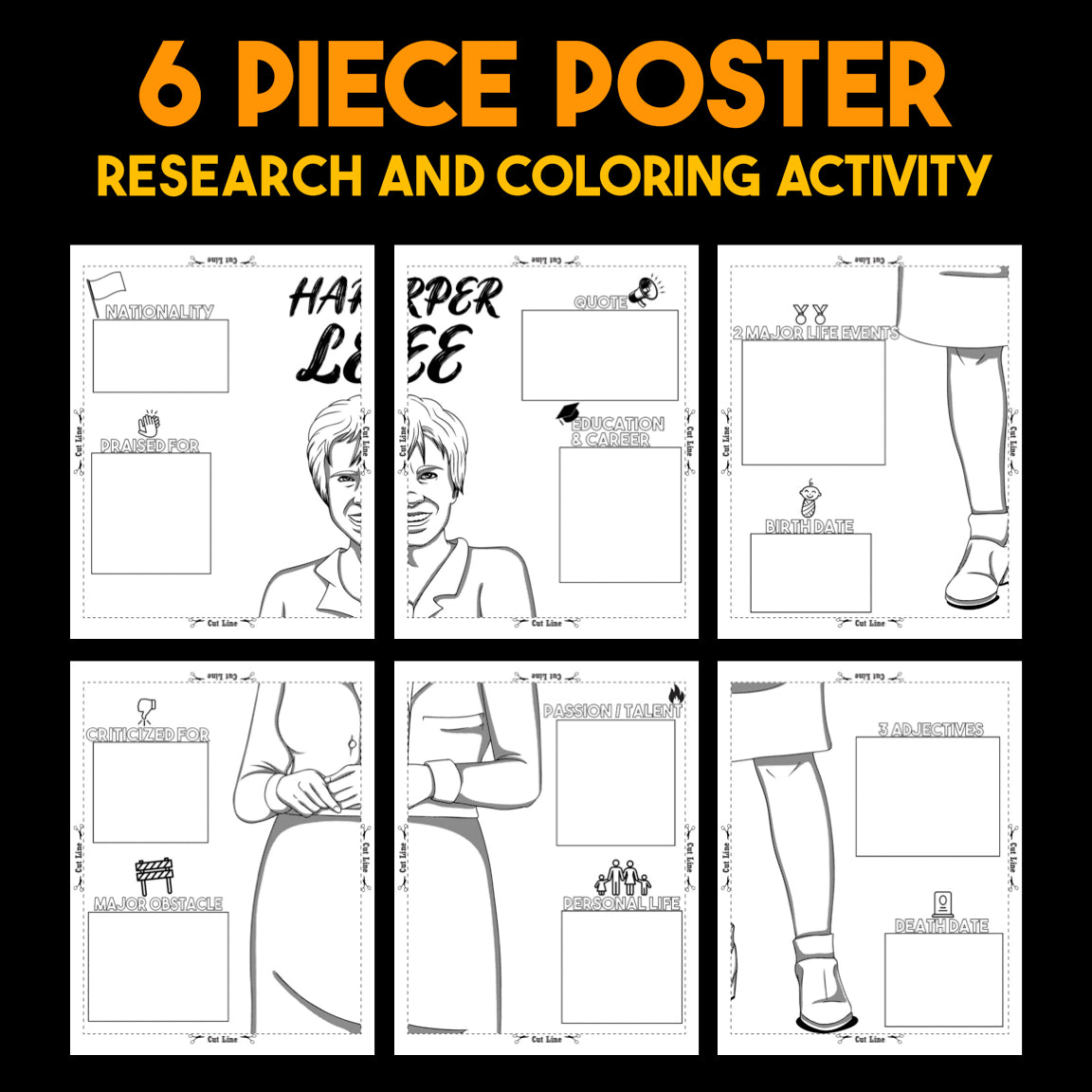 Harper Lee Author Study — Literary Legends Collaborative Poster