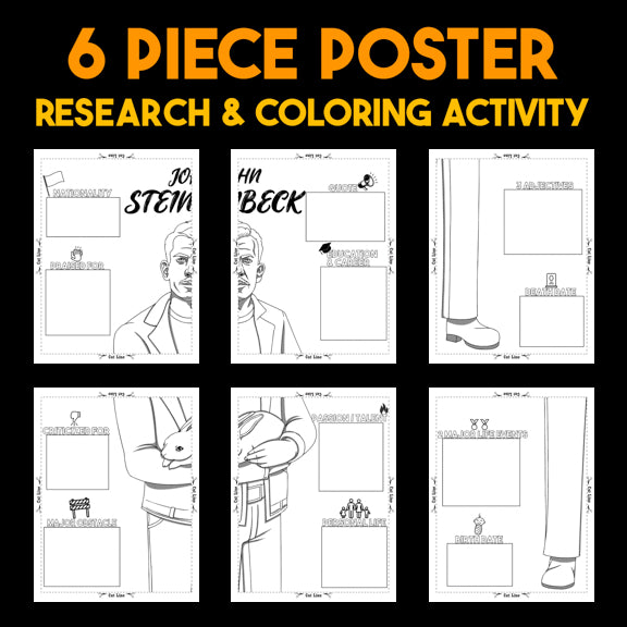 John Steinbeck Author Study — Literary Legends Collaborative Poster
