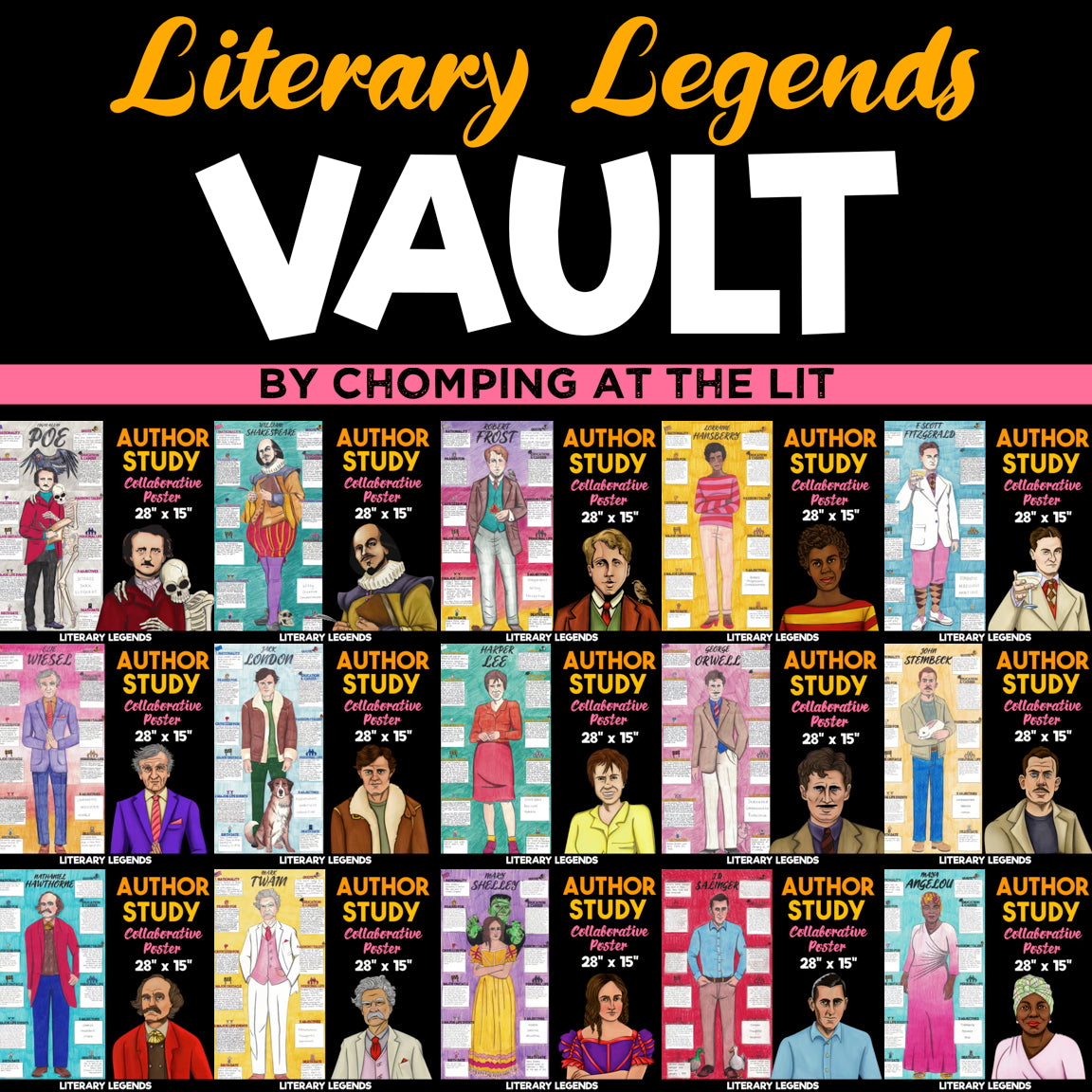 The Literary Legends Vault — 60+ Collaborative Author Study Posters