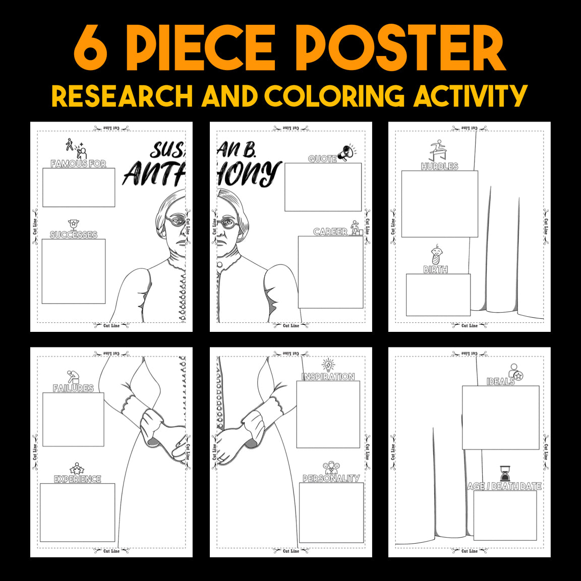 Susan B. Anthony — Powerful People Collaborative Poster Activity