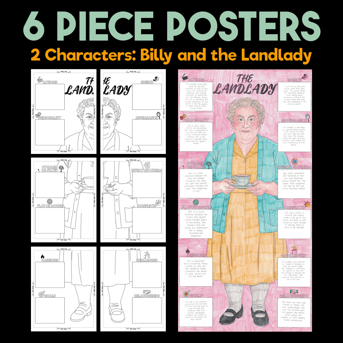 The Landlady Character Analysis Posters — Character Collabs