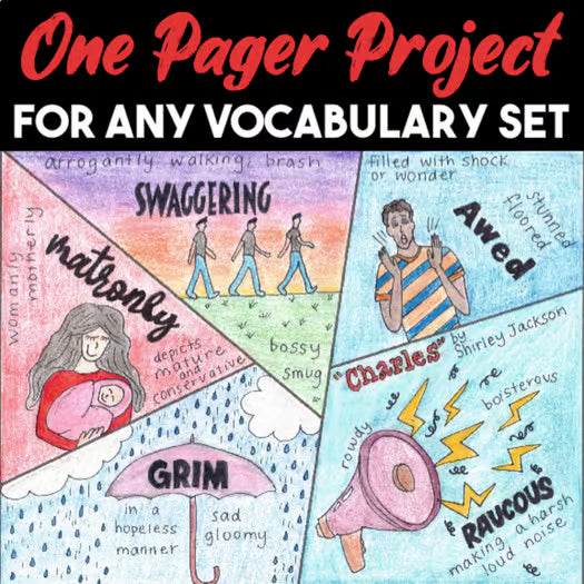One Pager Activity for Any Set of Vocabulary Words