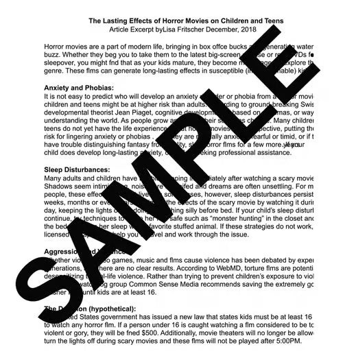 Article Analysis — 6 Thinking Hats and the Effects of Horror Movies on Children