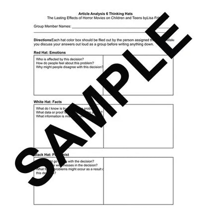 Article Analysis — 6 Thinking Hats and the Effects of Horror Movies on Children