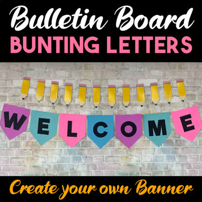 Printable Bulletin Board Letters A–Z — Pennant Banner Bunting