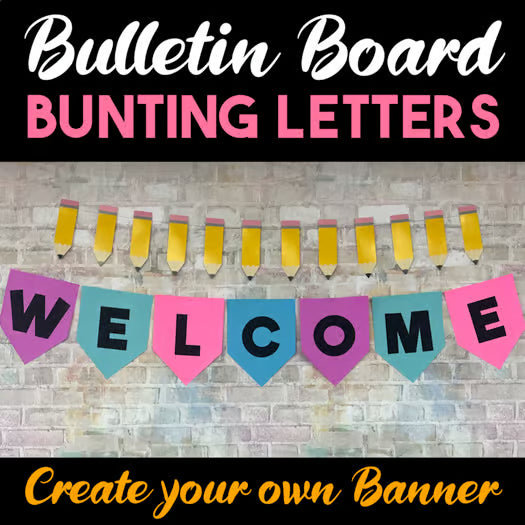 Printable Bulletin Board Letters A–Z — Pennant Banner Bunting