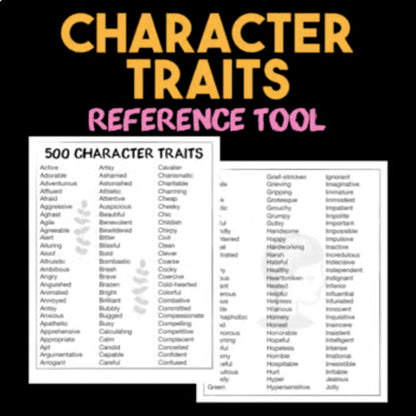 Character Traits List — 500 Words