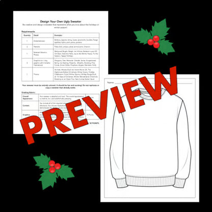 Design Your Own Ugly Christmas Sweater — Ugly Holiday Sweater Activity