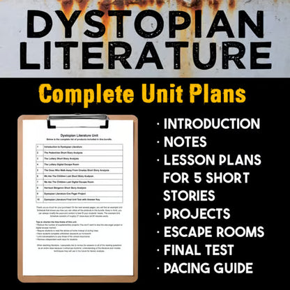 Dystopian Literature Unit Plan — 6-Week Secondary ELA Bundle