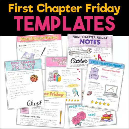 First Chapter Friday Templates, Sketch Notes, Graphic Organizers
