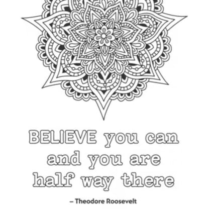 Growth Mindset Coloring Pages — 50 Black-Line Pages