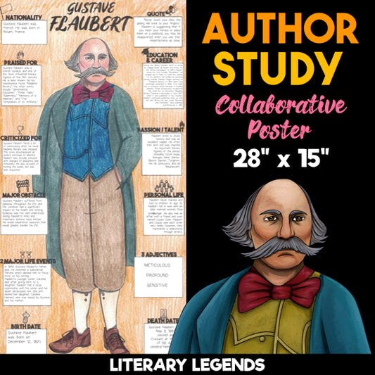 Gustave Flaubert Author Study — Literary Legends Collaborative Poster