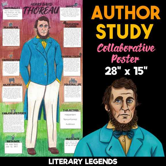 Henry David Thoreau Author Study — Literary Legends Collaborative Poster