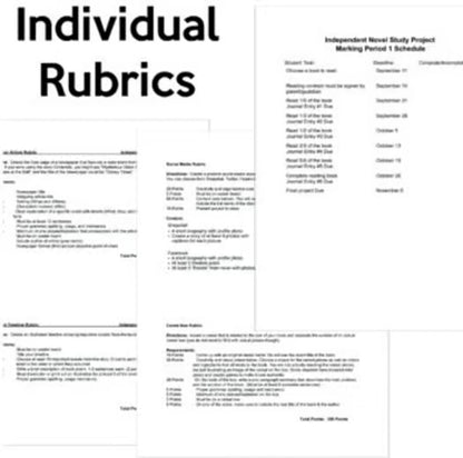 Independent Novel Study Project for Any Book