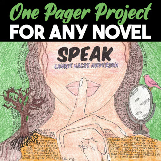One Pager Project for Any Novel — Literary Analysis and Summary