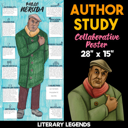 Pablo Neruda Author Study — Literary Legends Collaborative Poster