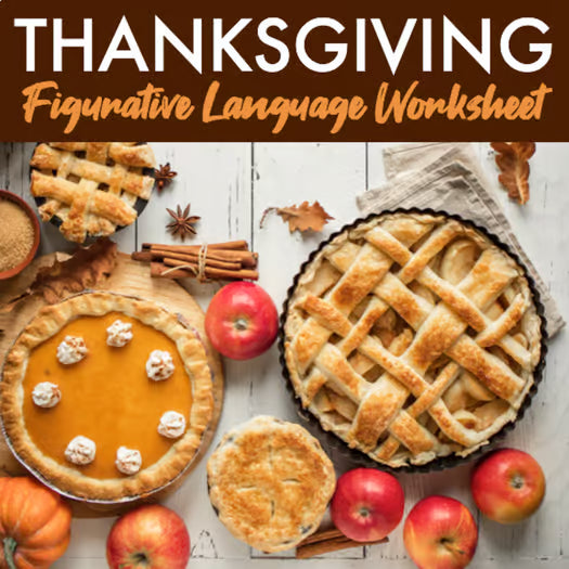 Thanksgiving Activity — Holiday Themed Figurative Language Practice Worksheet