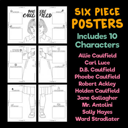 The Catcher in the Rye Body Biography Activity — Character Analysis Posters