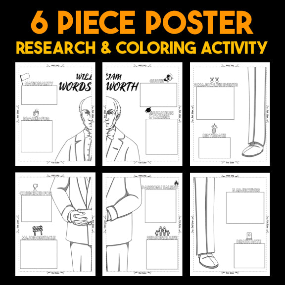 William Wordsworth Author Study — Literary Legends Collaborative Poster