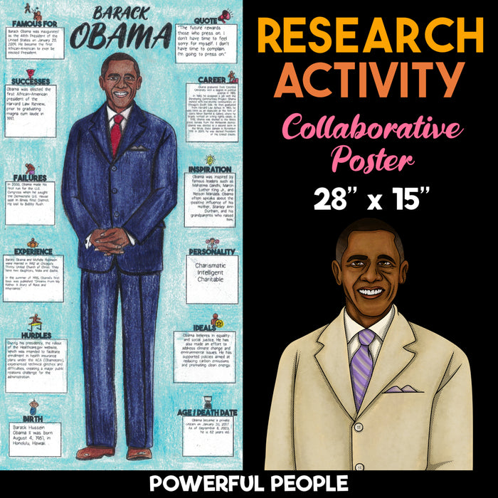 Barack Obama — Powerful People Collaborative Poster Activity