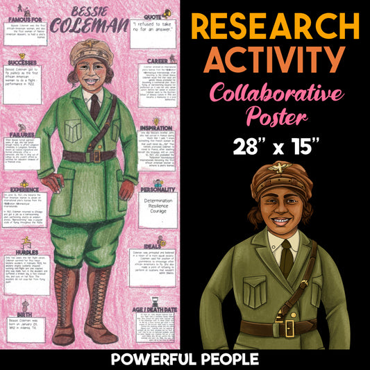 Bessie Coleman — Powerful People Collaborative Poster Activity
