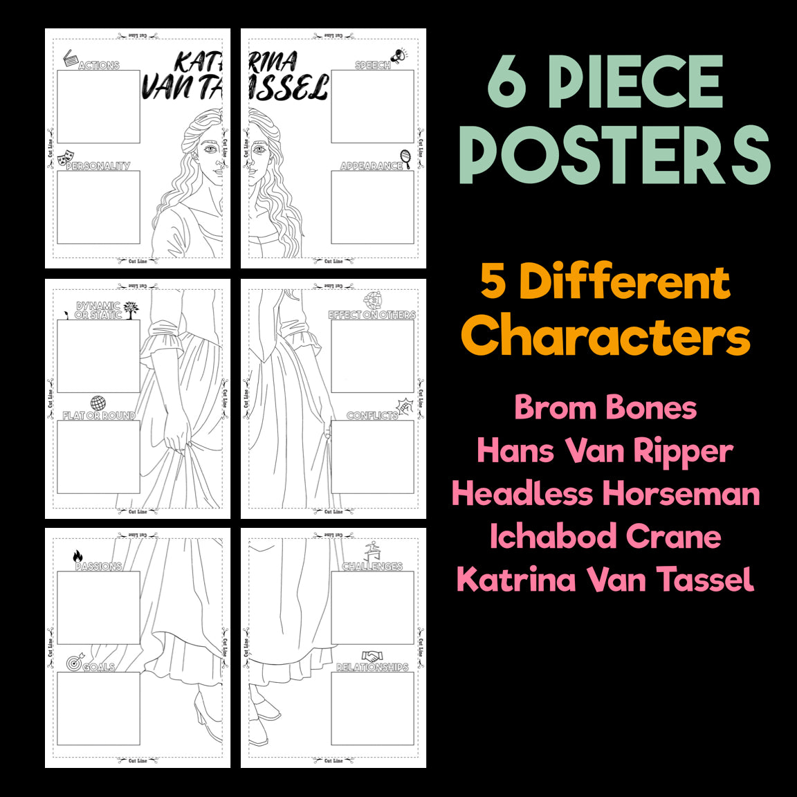 The Legend of Sleepy Hollow Character Analysis Posters — Character Collabs