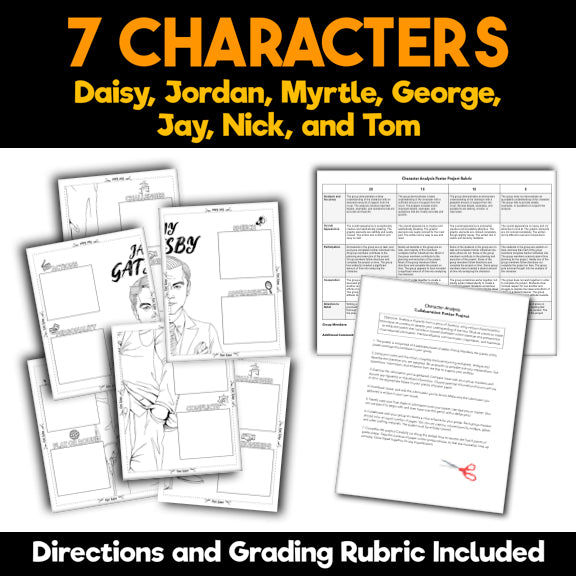 The Great Gatsby Character Analysis Posters — Character Collabs
