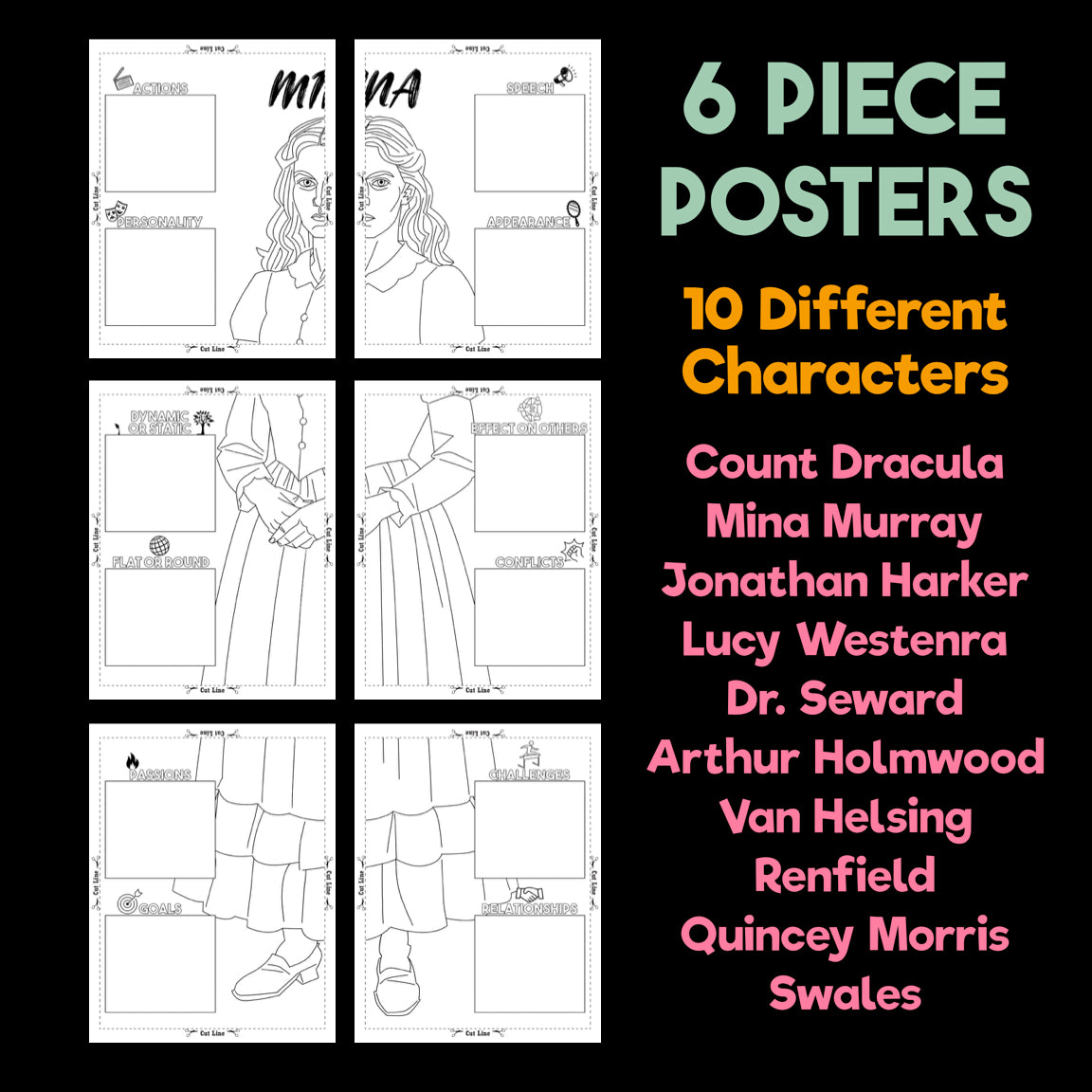 Dracula Character Analysis Posters — Character Collabs