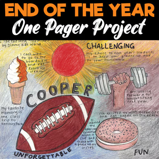 End of the Year Reflection One Pager Project