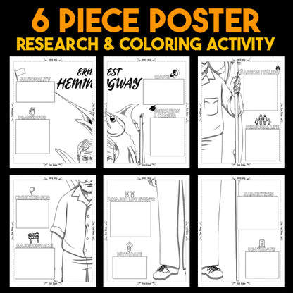 Ernest Hemingway Author Study — Literary Legends Collaborative Poster