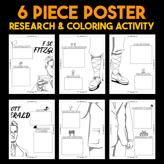 F. Scott Fitzgerald Author Study — Literary Legends Collaborative Poster