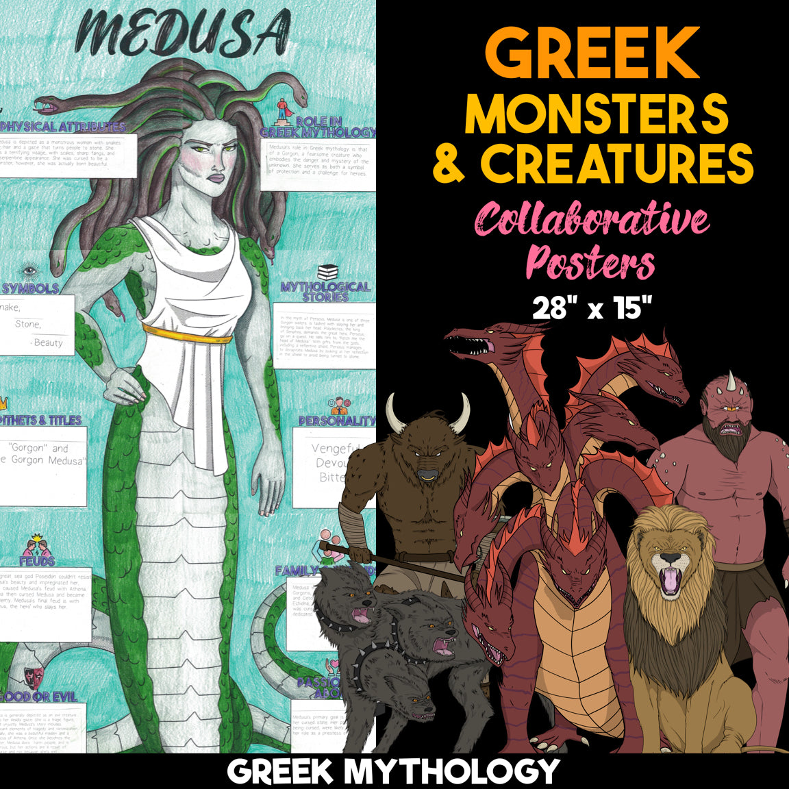 Greek Mythology Posters | 13 Greek Monsters and Creatures
