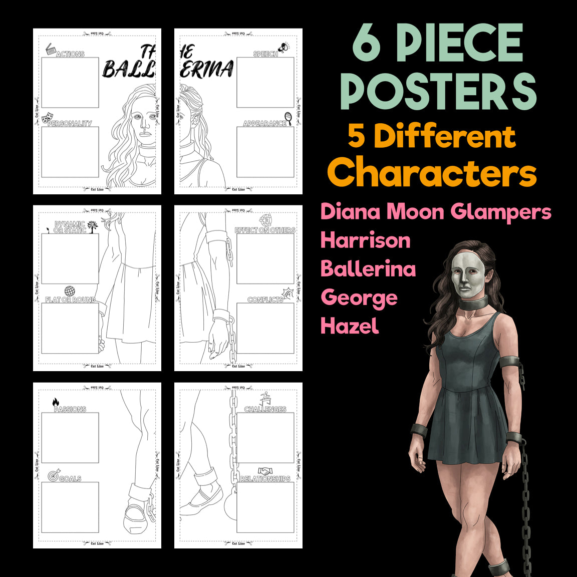 Harrison Bergeron Character Analysis Posters — Character Collabs