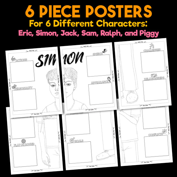 Lord of the Flies Character Analysis Posters — Character Collabs