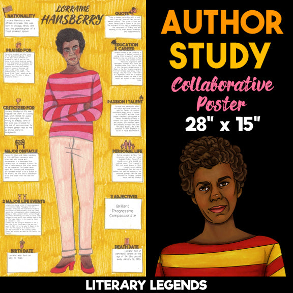 Lorraine Hansberry Author Study — Literary Legends Collaborative Poster