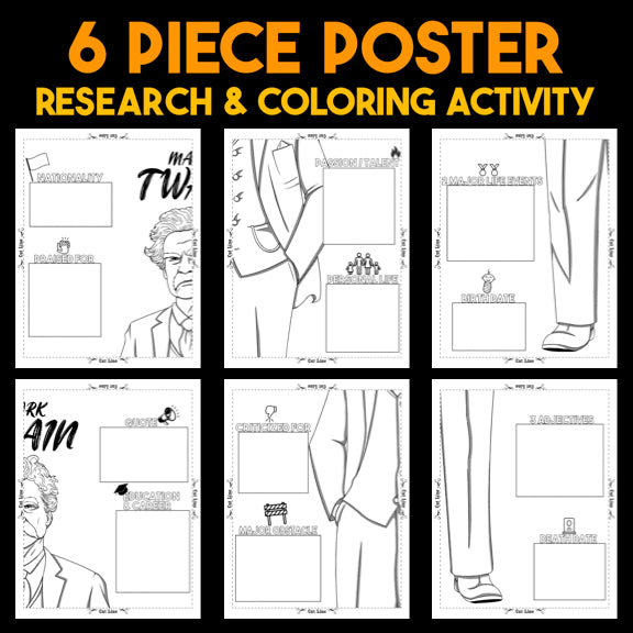 Mark Twain Author Study — Collaborative Poster Activity