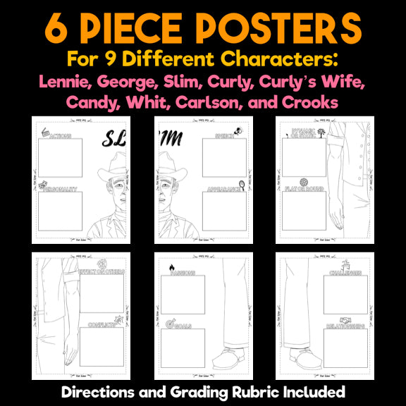 Of Mice and Men Character Analysis Posters — Character Collabs