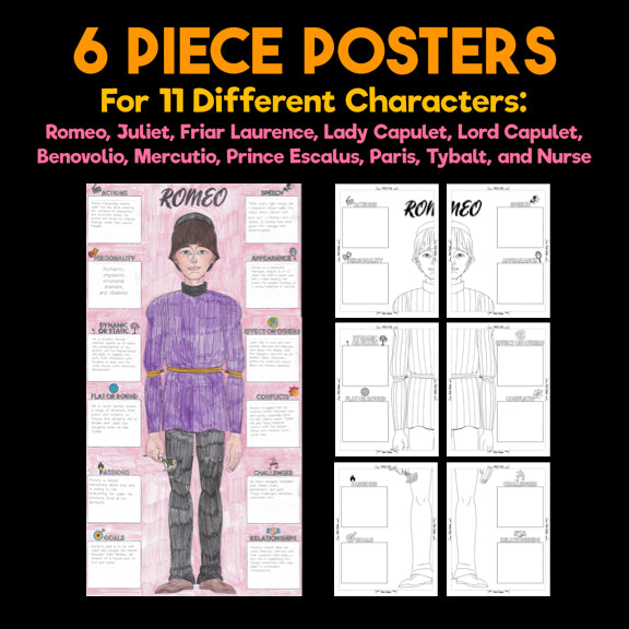 Romeo and Juliet Character Analysis Posters — Character Collabs