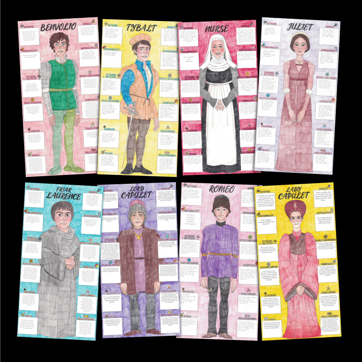 Romeo and Juliet Character Analysis Posters — Character Collabs