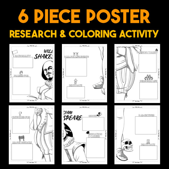 William Shakespeare Author Study — Literary Legends Collaborative Poster