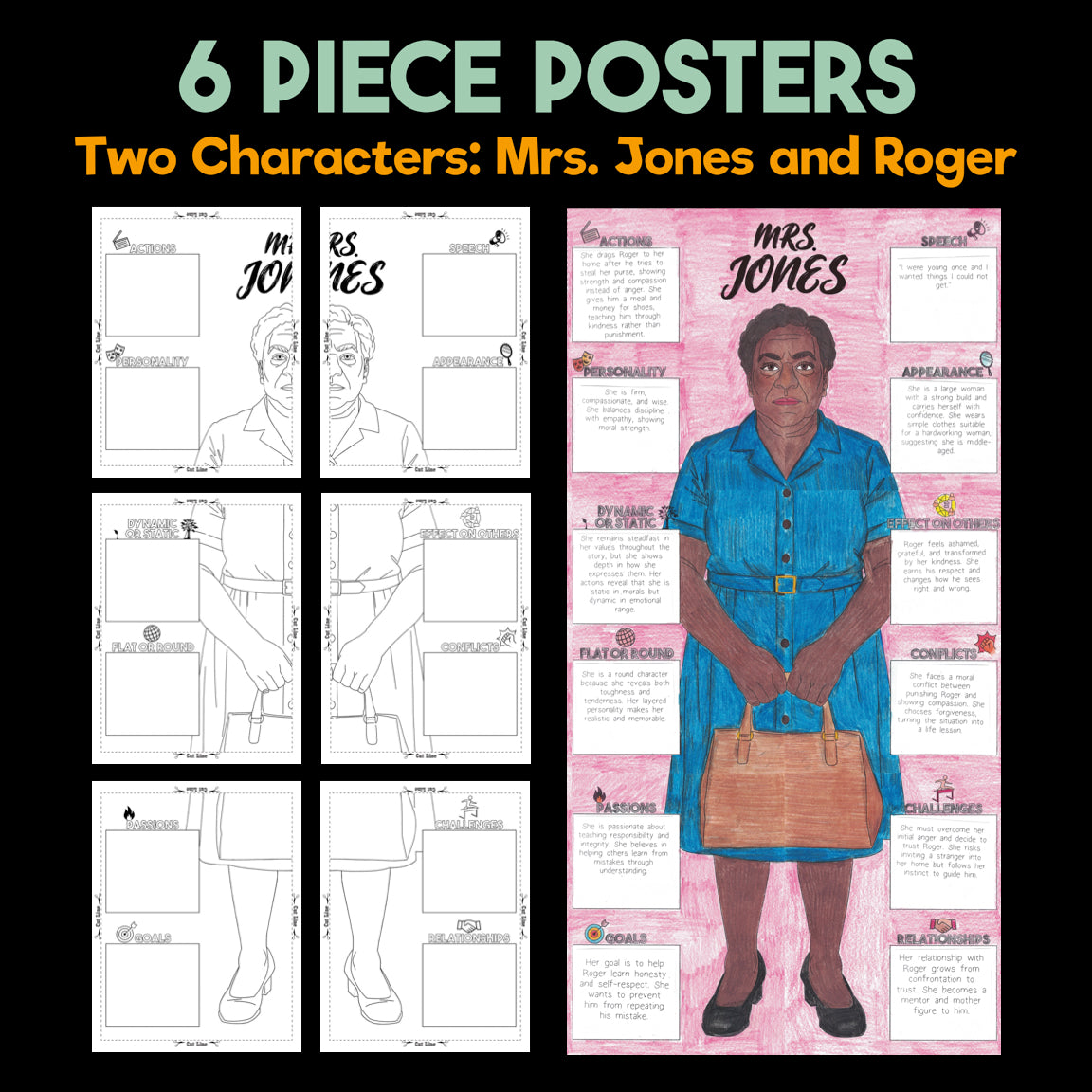 Thank You Ma'am Character Analysis Posters — Character Collabs