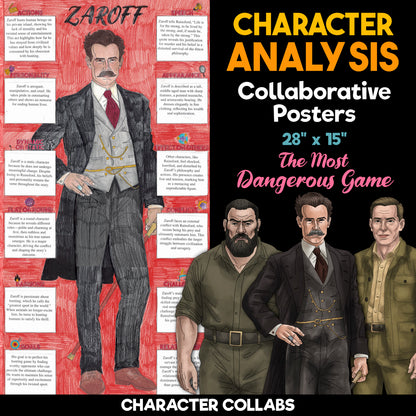 The Most Dangerous Game Character Analysis Posters — Character Collabs
