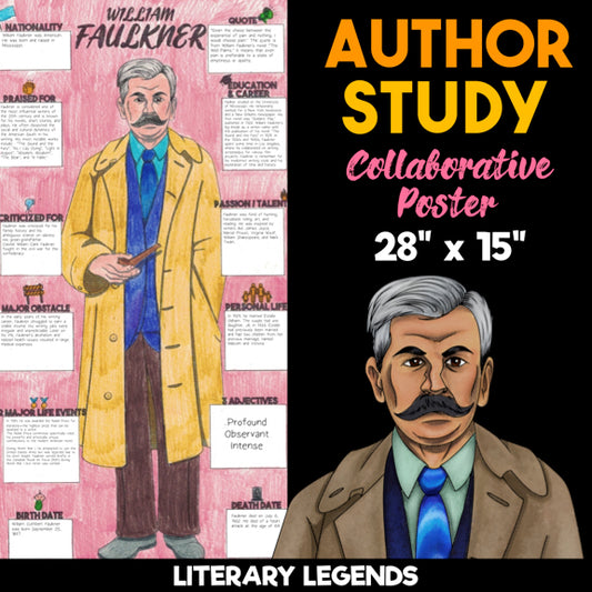 William Faulkner Author Study — Literary Legends Collaborative Poster