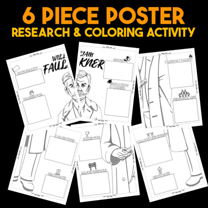 William Faulkner Author Study — Literary Legends Collaborative Poster